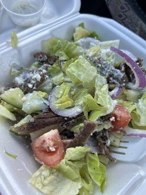 Greek Salad with Gyro Meat