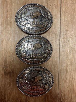 Belt buckles is our strong suit.  We help you with the design and deliver a beautiful product customized to your request.