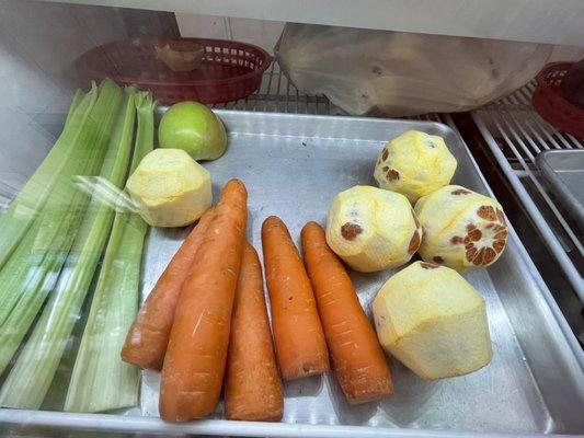 Fresh fruits and vegetables waiting to be juiced