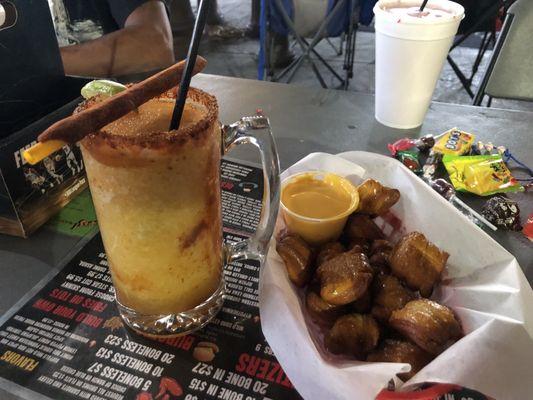 Mango Michelada and Pretzel bites. Delicious!!