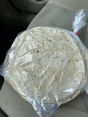 Homemade flour tortillas.