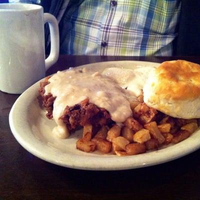 Chicken Fried Steak for Breakfast