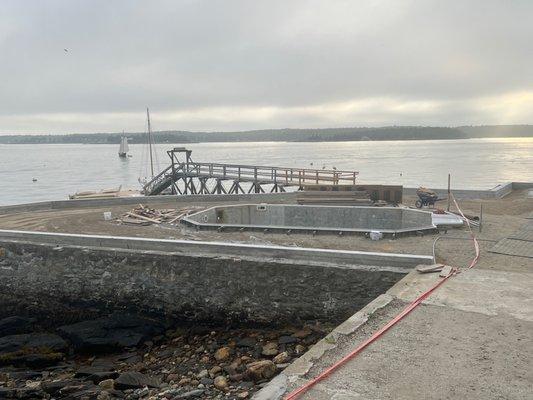 The waterfront pool undergoing a very slow renovation. No water sports are available.