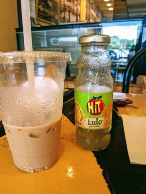 Iced Caramel Macchiato and Lulo Bottle Juice Drink