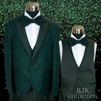 2022SH-7 Emerald Green glitter suit for boys