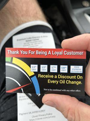 New customer loyalty cards and staff pleasant as always!