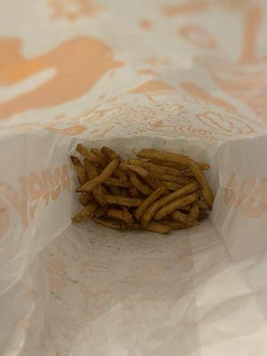 They Couldn't even put my fries in a box or a dine-in food tray.