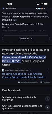 Environmental health Call Center