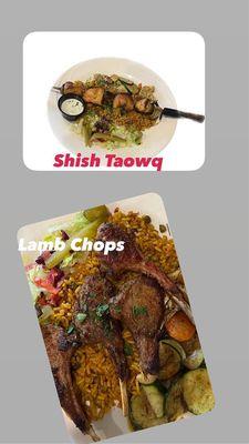 Lamb chops & Shish Tawuq