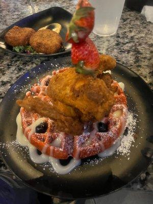 Red Velvet Chicken and Waffle