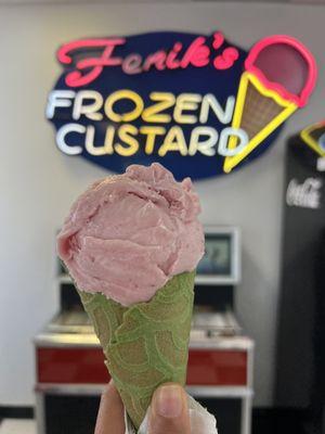 Vegan Strawberry Hibiscus Italian Ice & Matcha Cone