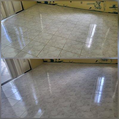 Before & After Tile & Grout Cleaning.