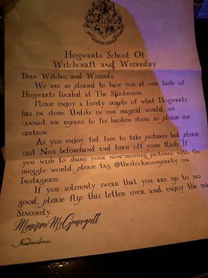 Letter from Headmistress McGonagall