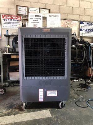 Say hello to our newest friend, "Big Chilly Will," a cooling unit that will keep you cool while you get your smog check!