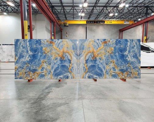 Blue Crystal Onyx Bookmatch | Primestones® - Premier Stone Provider in South Florida