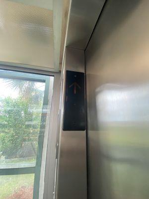 Glass Mowrey southbound elevator, Tri-Rail Delray Beach Station