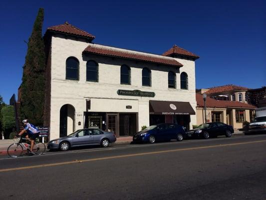 We are located in the historic Provincial Building in downtown San Juan Capistrano across the street from Swallow's Inn.