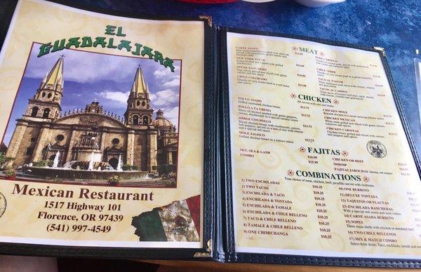 El Guadalajara menu