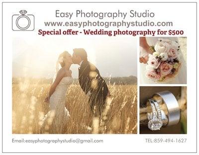 wedding photography, $500. cheap wedding photography