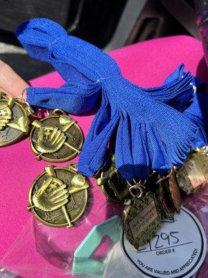 Medals for minors baseball