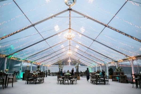 Clear structure tent for a beautiful bat mitzvah.