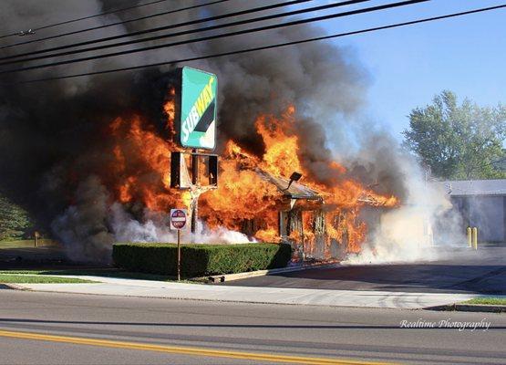 This Subway caught fire recently!  Will probably be closed indefinitely.