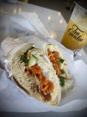 Banh mi sandwich shredded chicken