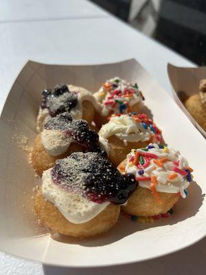 Blueberry cheesecake and Birthday Loaded Mini-Donuts