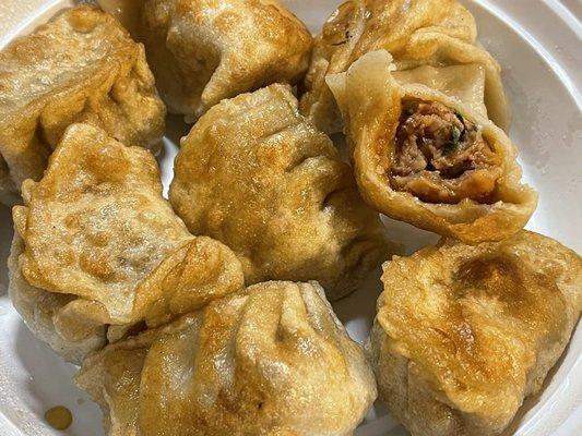 Fried Dumpling (8) showing filling