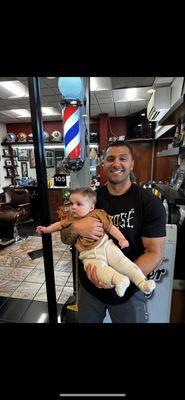 Jake did such an amazing first haircut on baby Frankie. We will definitely be back.  Thank you!