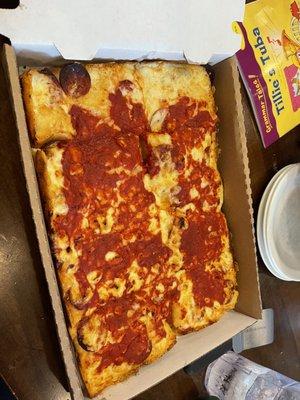 Detroit style 8 with pepperoni