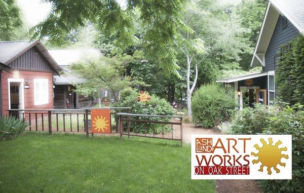 Ashland Art Works garden and galleries