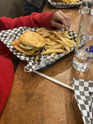 Cheeseburger and fries