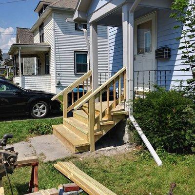 Took out old brick steps and built these. Corning, NY.