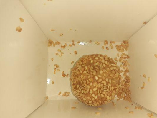 One lonely sesame ball left. So good