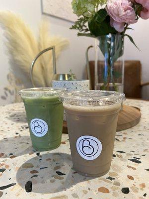 chai latte & matcha latte