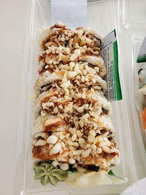 Crunchy Shrimp roll$8.99 Tasty, I never buy sushi in the market, the sushi chef was there ..I saw how fresh it was