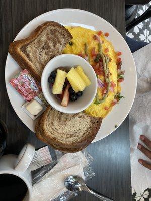 Southwestern omelette with Rye bread