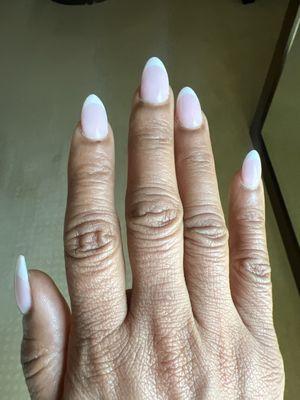 Pink and white nails