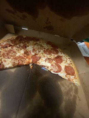 Glove baked underneath my pepperoni pizza