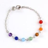 Chakra Balancing Silver Chain Bracelet