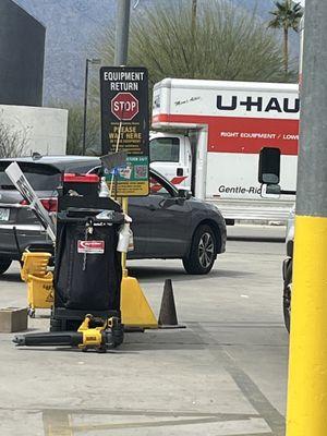 Close up of the sign (easy to ready if you are the first/only truck, and already know to head to and pull through the canopy.