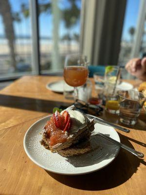 French toast at Brunch with Mimosa