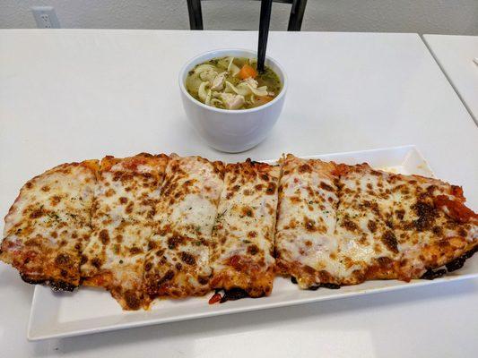 Cheesey Bread and Homemade Chicken Soup