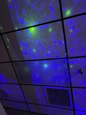 Ceiling with relaxing lights