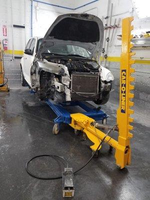 2009 PT Cruiser on our Car O Liner Frame Machine