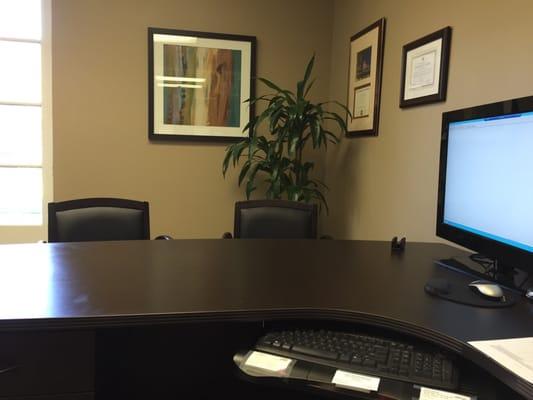 The executive client chairs and 32 inch monitor make your tax returns easy to understand and review.