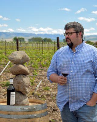 Andrew Brown discusses the Rocks District AVA with a glass of our Hallowed Stones Cabernet Franc