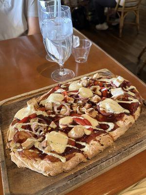 Bbq chicken Flatbread - unseasoned chicken and tasted mostly like bbq