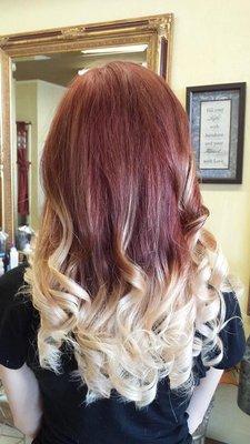 Ombré (Red and blonde)